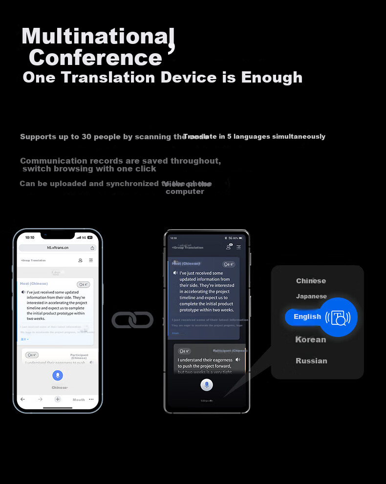 IFLYTEK Dual-Screen Translation Device 2.0, Multi-Language Offline Translator, Simultaneous Subtitle Translation, Industry Translation, Portable Real-Time Translation for Overseas Travel And Spoken Language Translatio 11