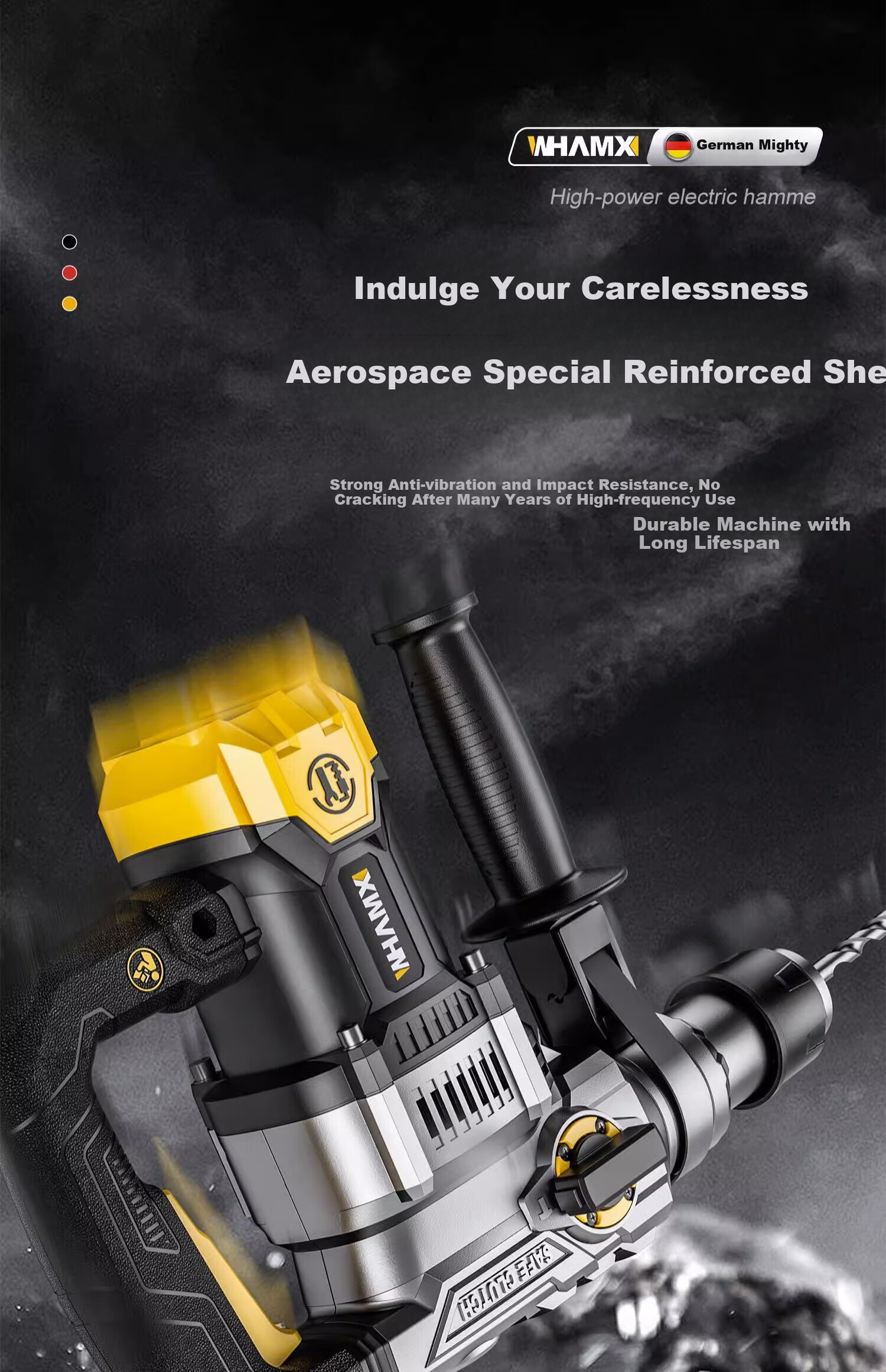 Weimeng Electric Hammer And Pickaxe Dual-Use High-Power Impact Drill for Concrete, Safety Clutch Industrial Grade M-DC 39