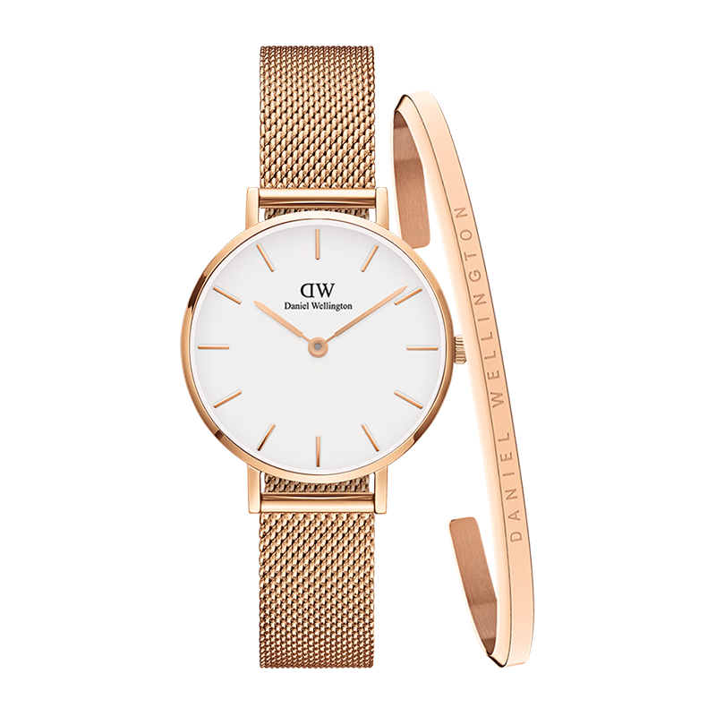 DanielWellington DW Classic Gold Watch Bracelet Set, Niche Luxury Quartz Wristwatch for Women, Birthday Gift for Girlfriend