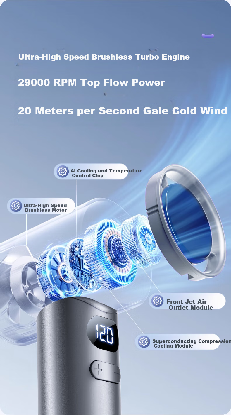 Azeada [2026 New Model | 120-Speed Powerful Airflow] High-Speed Handheld Fan, Mini Portable Desktop USB Fan, Neck-Hanging Long Battery Life Personal Small Electric Fan for Student Dormitory And Office 6