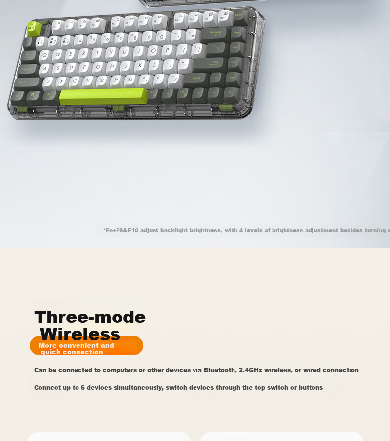 ASUS Jelly 75 Three-Mode Wireless 75% Mechanical Keyboard Full Hot-Swappable Gasket Structure Quiet Keys macOS Compatible Office Keyboard Wilderness Orange 4