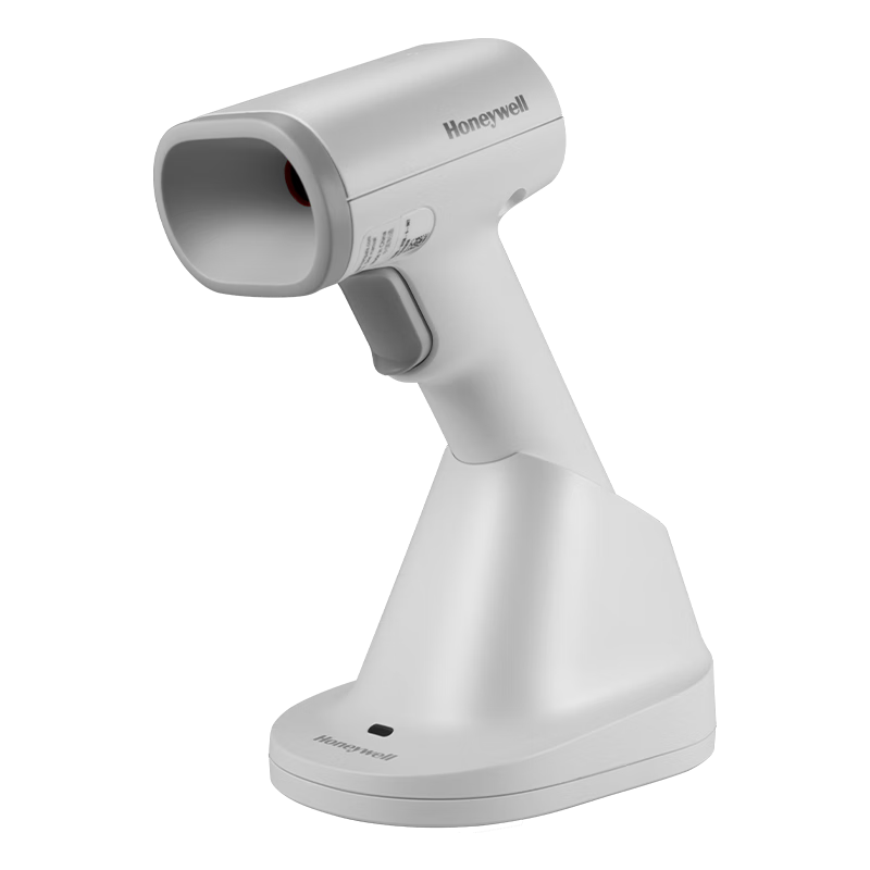 Honeywell Wireless Barcode Scanner, Barcode Gun, Barcode And QR Code Scanner, for Supermarkets, Warehouses, Logistics And Express Delivery, Barcode Scanner with Base OH462 White