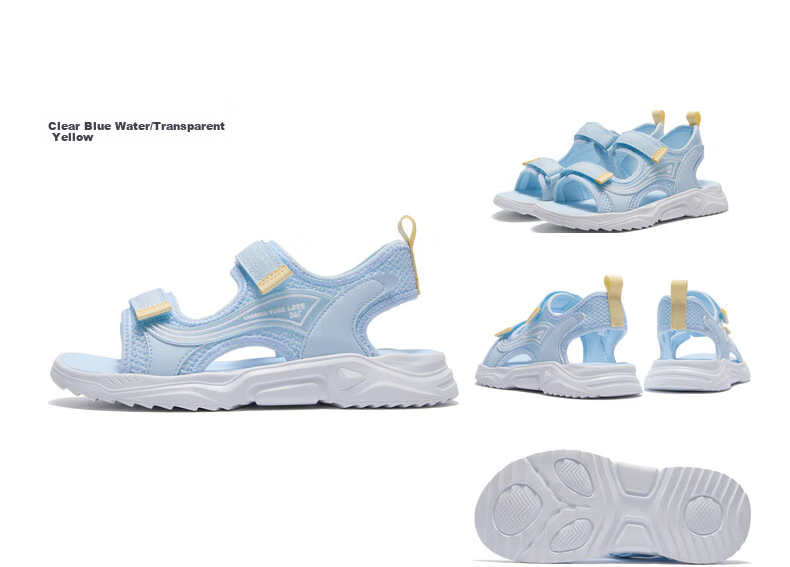 361° Children's Shoes, Girls' Sandals, Size 25, Summer, for Older Children, Breathable, Soft And Elastic, Wear-Resistant, Kids' Beach Sandals, Blue, Size 34 15