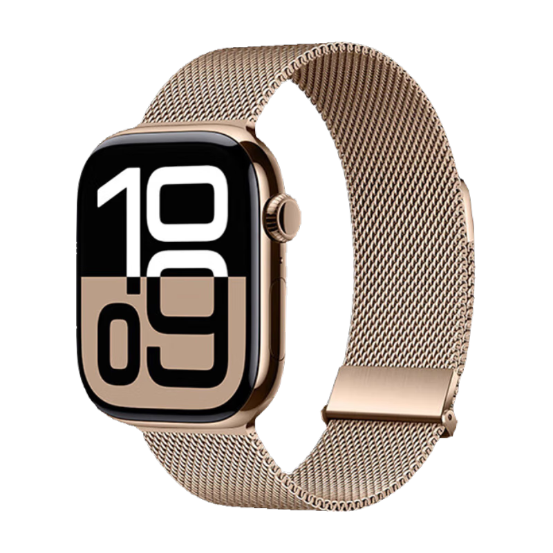Biaodai Brother Compatible Apple Watch Band Milanese Loop Strap for Apple Watch Series 10/9/11/8/7 SE Ultra 2/1/3 Breathable Summer Strap 45/46/49mm Rose Gold