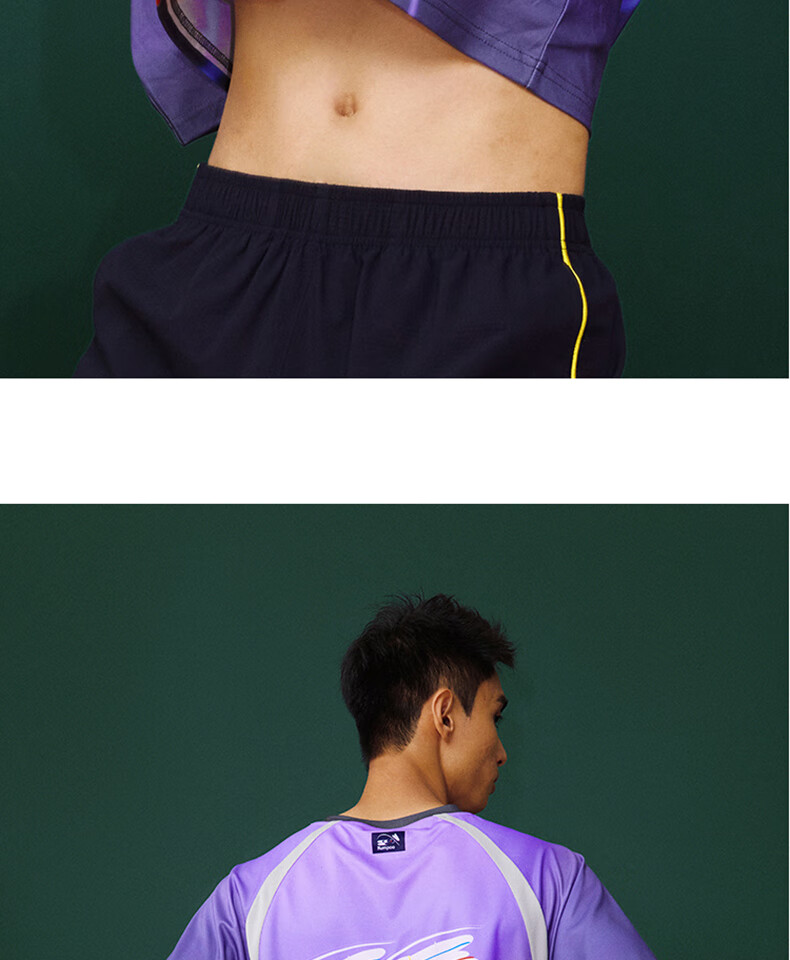 KUMPOO ACT251607 Unisex Breathable Quick-Dry Badminton T-Shirt Purple Size S 21