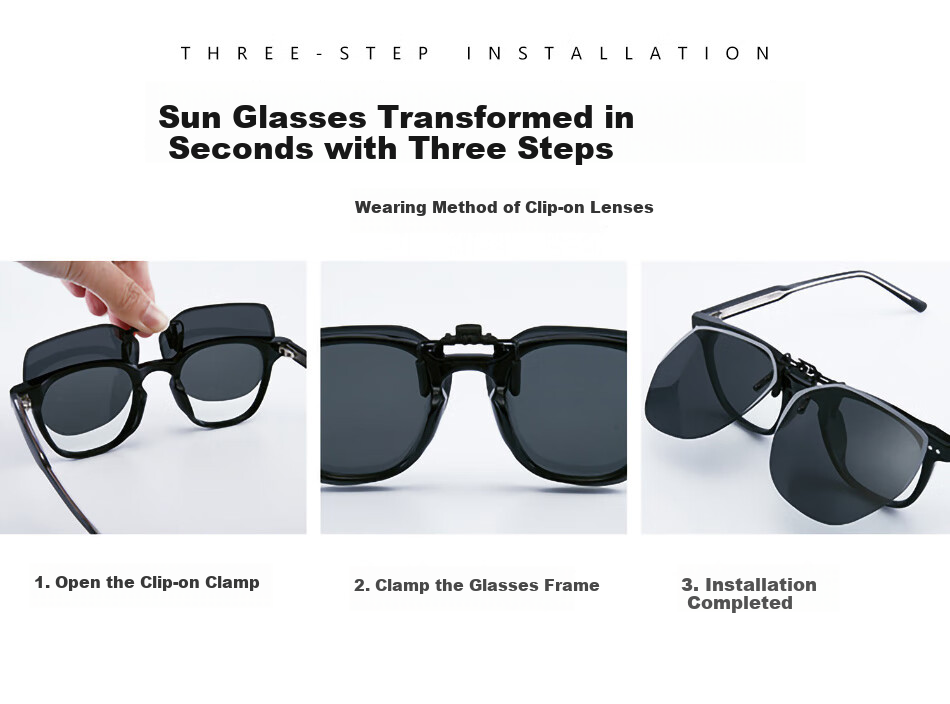 DRATRA Polarized Sunglasses Clip-On for Men And Women, Classic Frog-Eye Glasses, Myopia Eyewear Clip-On, Driving Sunglasses, Sun Protection, Anti-Glare 6