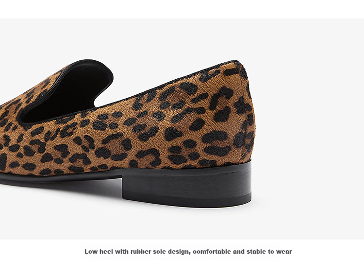 Le Saunda [Fantasia] Elegant Retro Round Toe Patchwork Loafers Women's Flats 6M20101, Forest Leopard Coffee LEO, Size 35 6