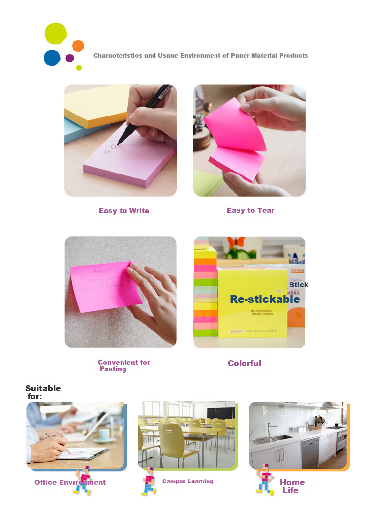 STICKN , 6-Pack Sticky Notes, Memo Pads, Note Paper, Notepad, 76*51mm Self-Adhesive Message Book, 600 Sheets, Green, 31004-J6 4