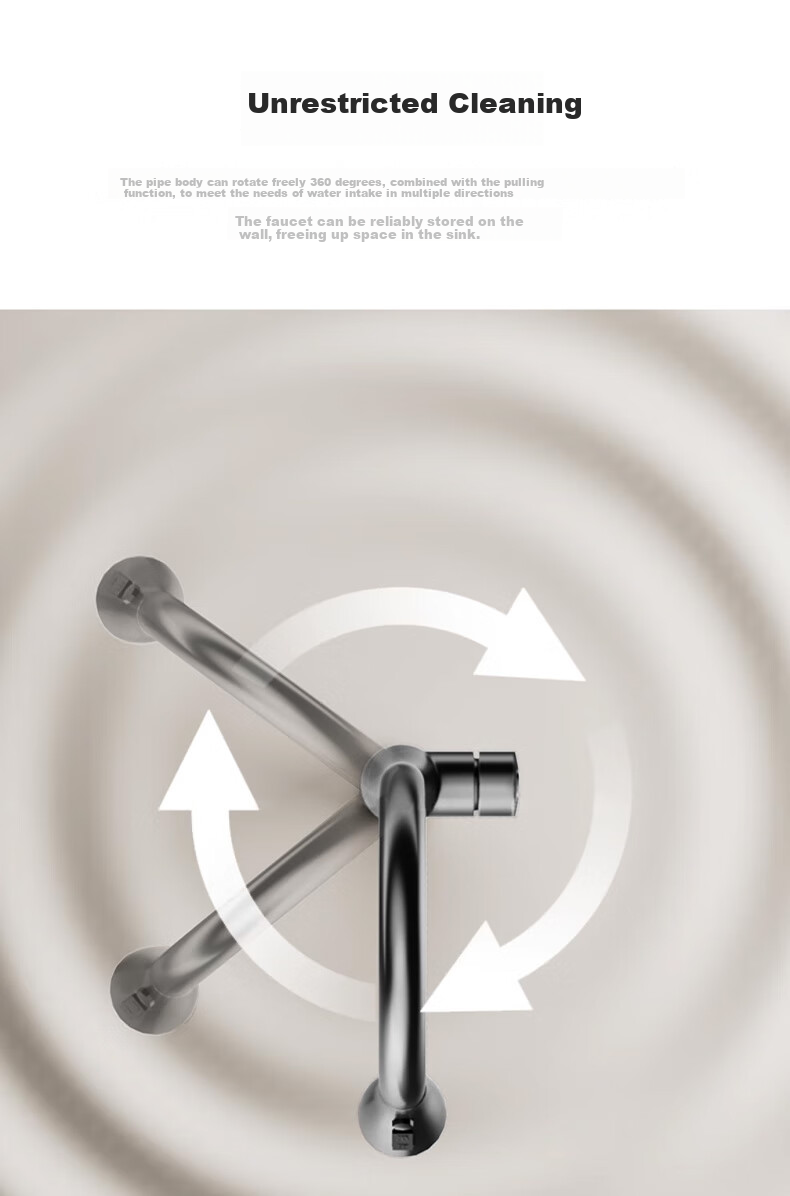 HOMK [Germany] Kitchen Faucet, Hot And Cold Vegetable Washing Sink, Pull-Out Faucet, Extendable Dishwashing Sink Faucet 8
