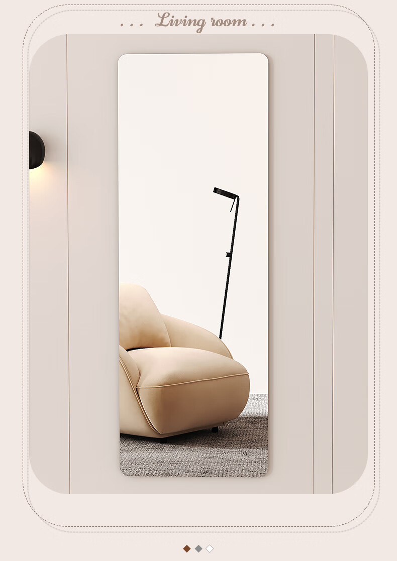 Xiangzhubian Soft Mirror Wall-Mounted Self-Adhesive Acrylic Full-Length Mirror No Drilling Bathroom Dressing Mirror Home Makeup Mirror 40*120cm 19