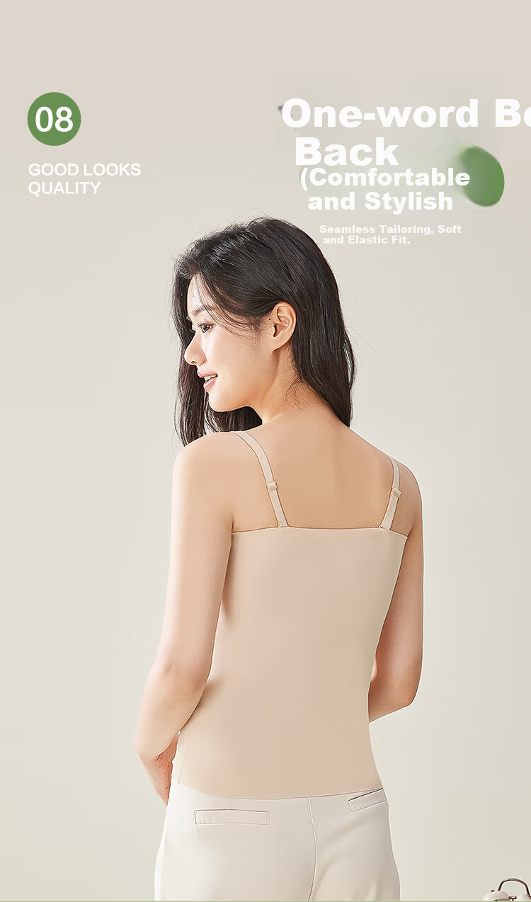 Hodo Women's Summer Ice Silk Seamless Camisole Tank Top with Adjustable Straps, Cool And Soft Inner Layer, Elegant Black, Size 175 4