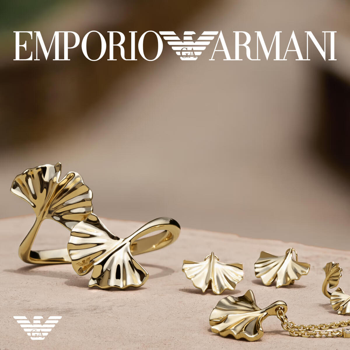 EMPORIO ARMANI Women's Necklace, Autumn Ginkgo Leaf Necklace, Birthday Gift for Girlfriend, EGS3258710