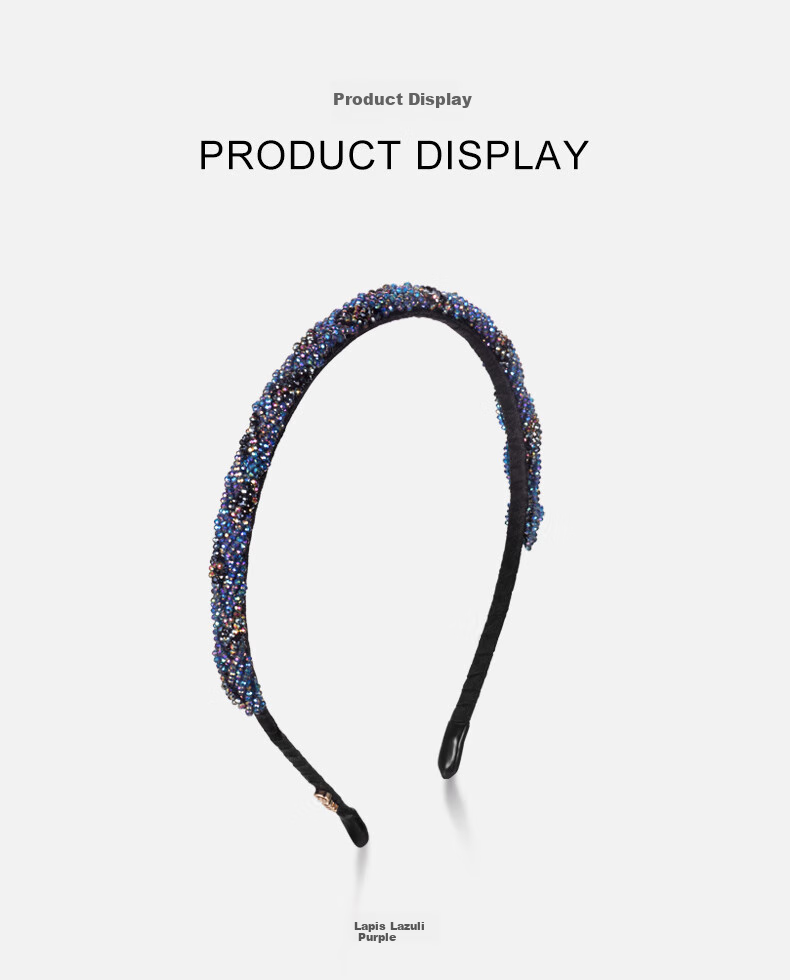 Cercoo Amethyst Glass Fantasy Series Handmade Beaded Headband, Versatile High-End Feel, Internet Celebrity, New French Style for Women in 2025 6