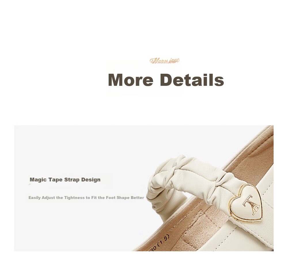 TATA Mary Jane Shoes for Women, Sheepskin Retro Leather Shoes, Women's Casual Loafers, Beige, Size 35 10