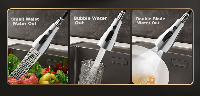 X-GRKE [Germany] Kitchen Faucet with Hot And Cold Water, Pull-Out Design, 304 Stainless Steel Sink Tap GY2D 11