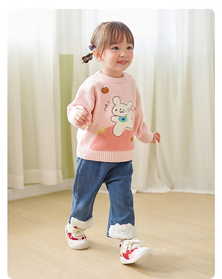 Balabala Baby Sweater Toddler Pullover Knitwear Boys Girls 2025 Winter New Cute Pattern Base Layer Shirt 10