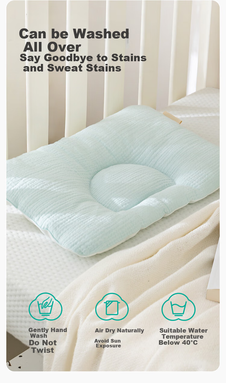 PurCotton Children's Pillow, Baby Shaping Pillow for Ages 3-6, Growth Pillow for Kids, Head Shape Correction, Antibacterial And Anti-Mite Neck Support Pillow 9