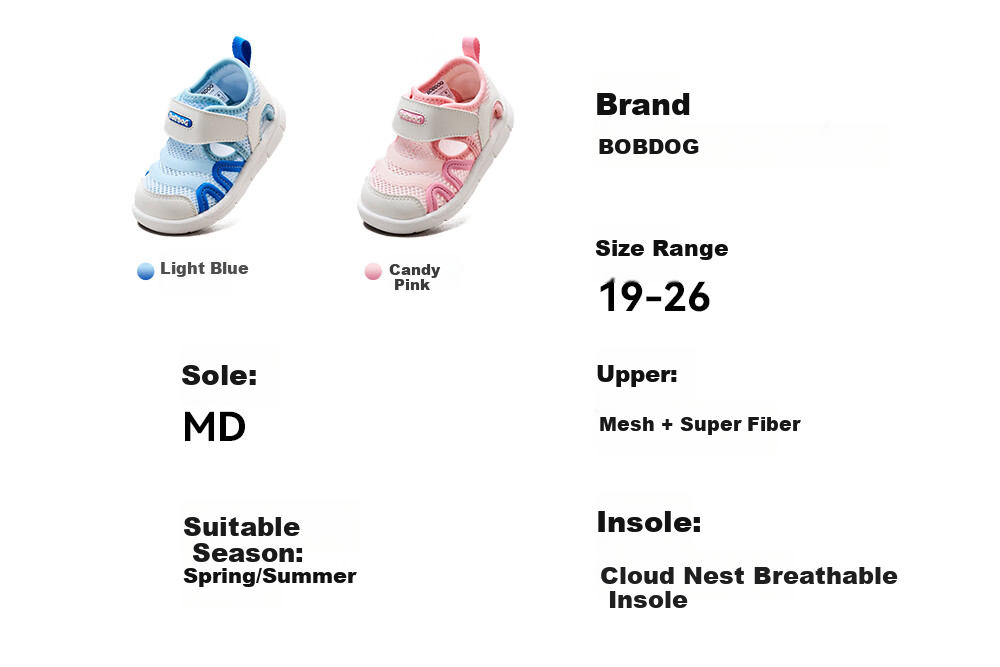 BOBDOG Children's Shoes, Baby Sandals, Toddler Shoes, Boys' Caterpillar Shoes, Breathable Mesh Kids' Footwear, Light Blue, Size 25 2