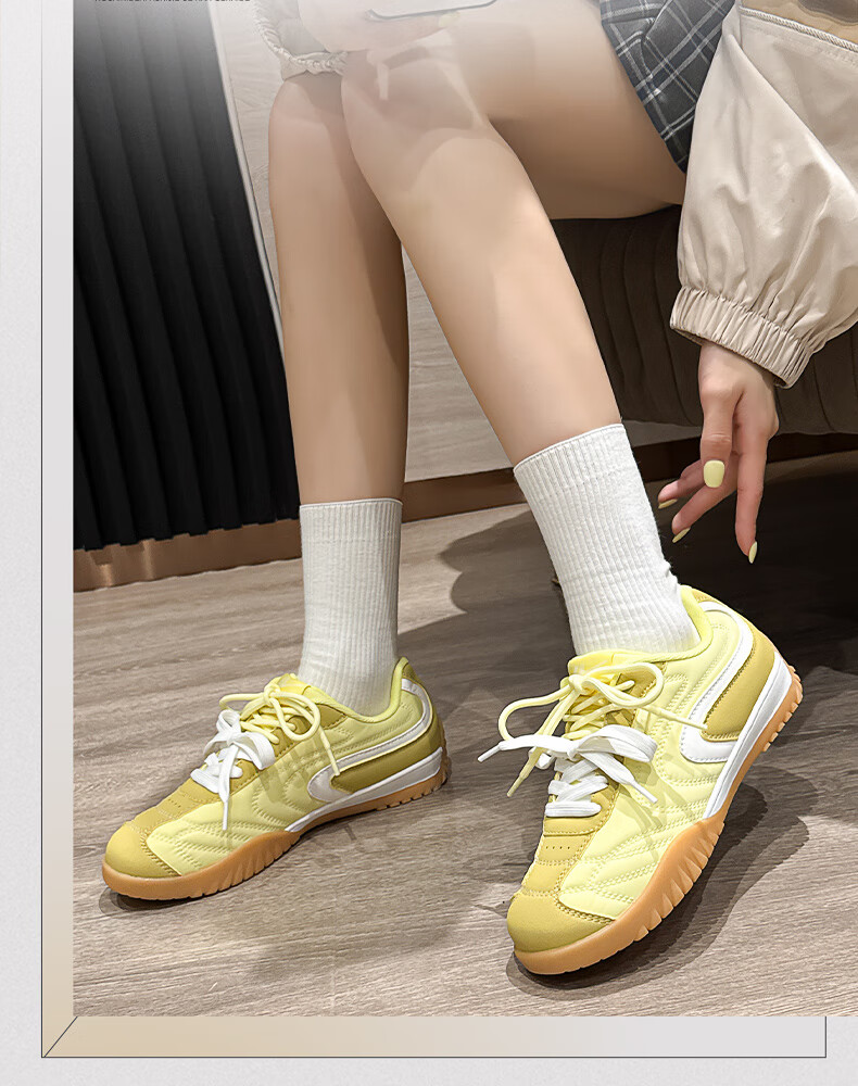 Warrior Women's Sneakers 2026 Summer New Dopamine Soft Sole German Training Shoes Casual Women's Shoes A-Gan Women's Shoes Yellow Size 37 4