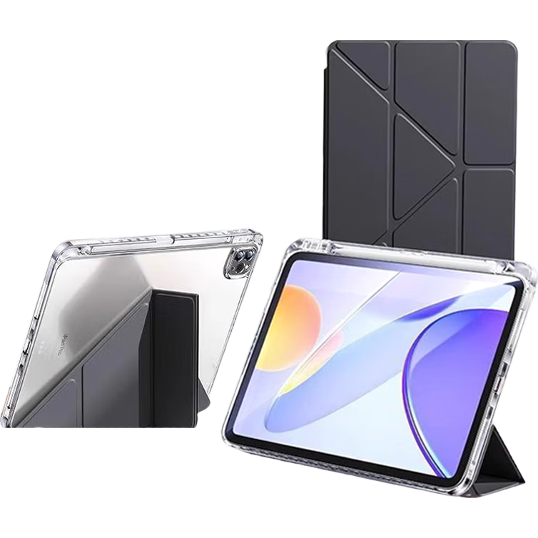JPLAYER Apple IPad 12/11/10 Protective Case, 11-Inch A16 Chip, 2026/25/22 Models, 10.9-Inch Y-Shaped Multi-Angle Folding Acrylic with Pencil Slot, Tablet Computer, Black