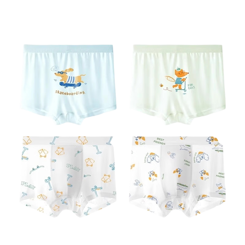 Aibedila Boys' Modal Underwear Children's Boxer Briefs Summer Thin Shorts for Older Kids