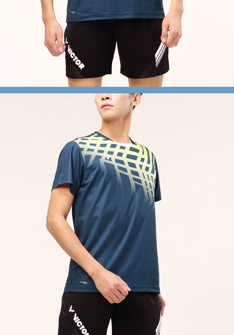 VICTOR Official Flagship Badminton Clothing Knitted Set Shorts T-Shirt Unisex Sweat-Absorbing Breathable Competition Series TR-40022 1