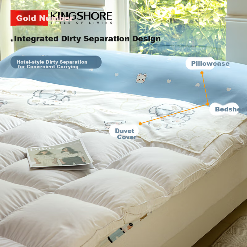 Комплект постельного белья KING SHORE, размер 180x215 см, натуральный хлопок, класс А, антибактериальный, цвет Ребекка
