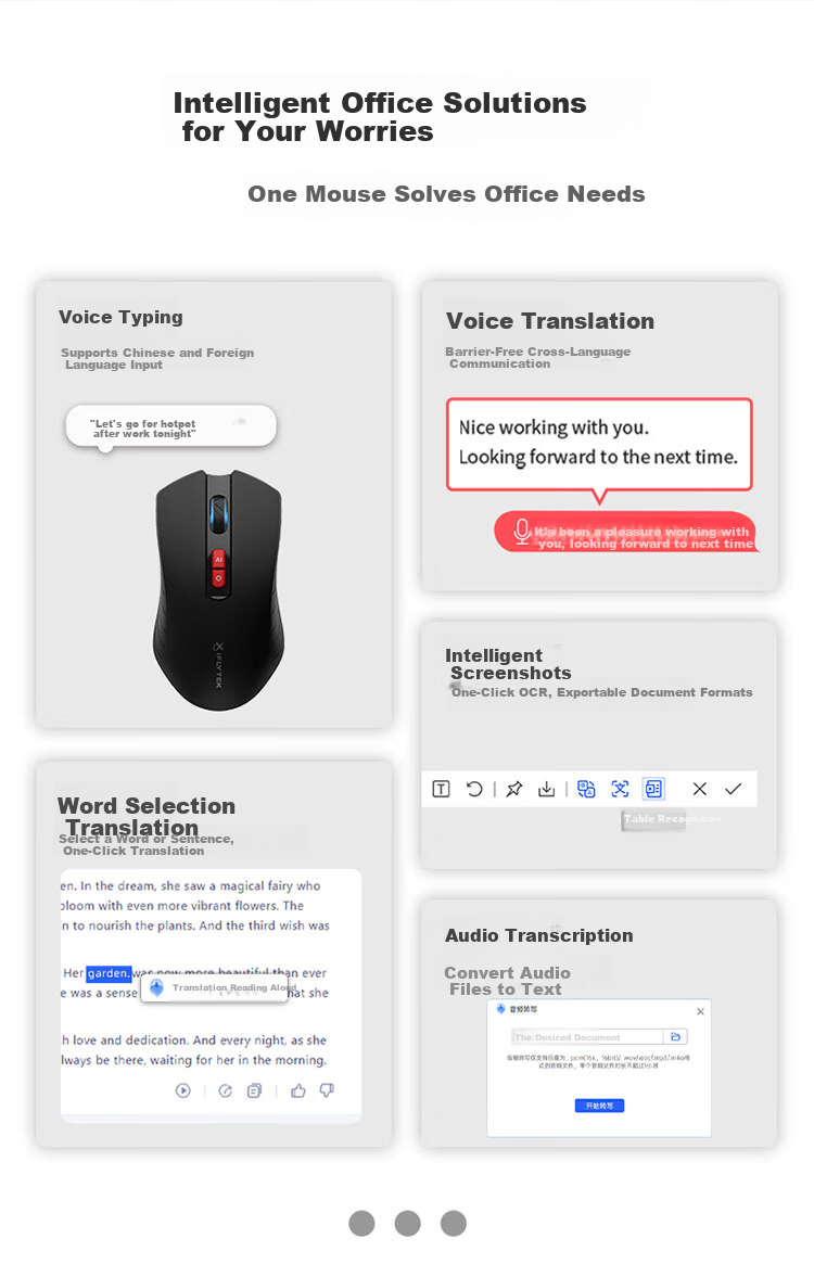 IFLYTEK M211 Starlight Edition Ergonomic Wireless Mouse Bluetooth Mouse Sold by JD Smart Voice Quiet Office Mouse Black 4