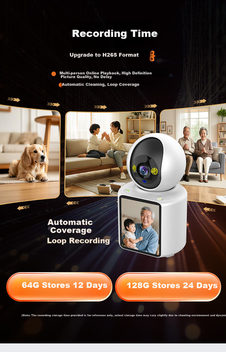 Newmine Wireless AI Camera for Home Indoor Use, High-Definition 8MP Dual-Way Video Call with Mobile Remote Monitoring, 360-Degree Coverage, Night Vision, Panoramic View, And Voice Control 2