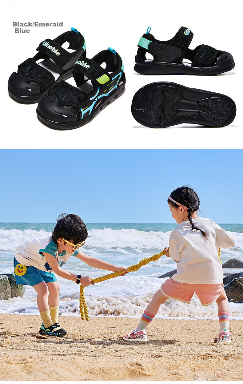 Ginoble Toddler Walking Shoes Summer Sandals Kids Functional Shoes Boys and Girls Star Series GW1746A Western Blue 4