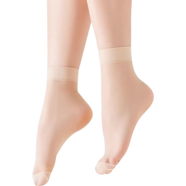JOAE [Non-Slip And Wear-Resistant] 20 Pairs of Short Silk Stockings, Anti-Snagging, Ultra-Thin, Breathable, Seamless Black Mid-Calf Women's Stockings
