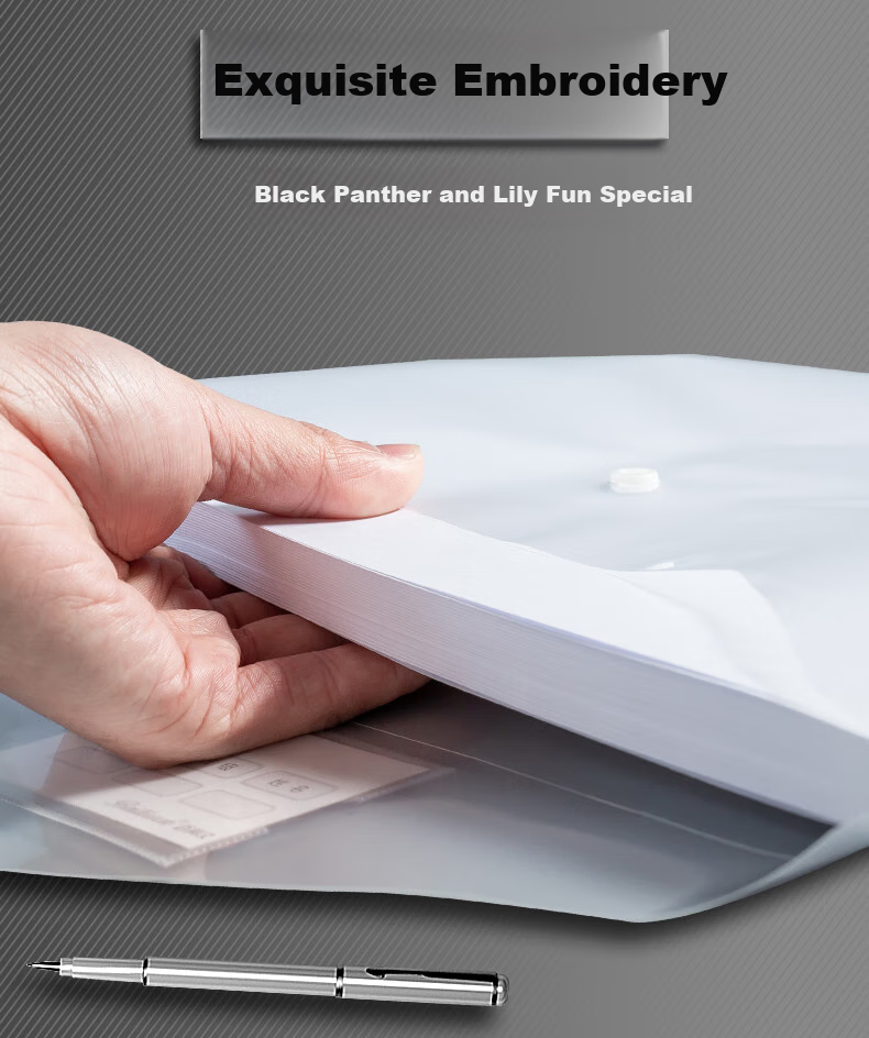 Bailiwen H2232-18 Transparent Document Folders, 20 A4 Button Folders, Thickened Waterproof Storage Bags, File Folders, Office Document Bags, Plastic Waterproof Bags, Student Exam Paper Storage Bags 5