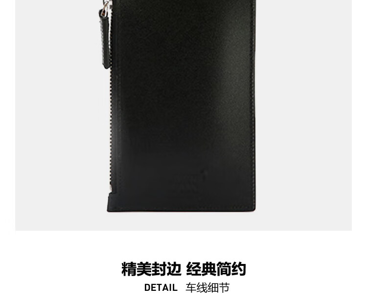 MONTBLANC Meisterstück Men's Black Leather Zip Card Holder 5 Card Slots 118313 Gift 9