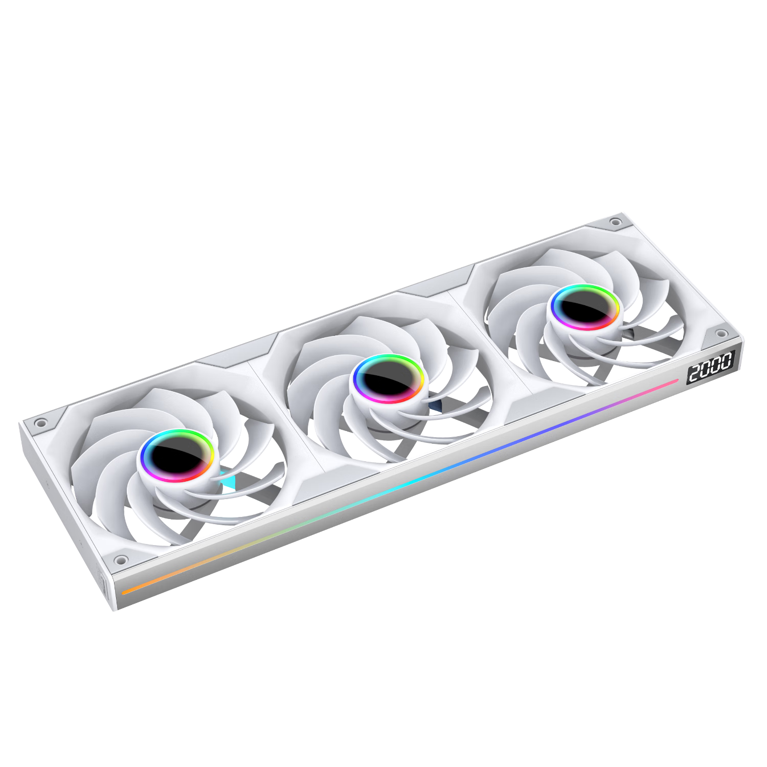 Conglinbao Xinglian Fan, 360 Integrated Building Block Fan, Straight Blade 12cm Aluminum Plate, Synchronized PWM Speed Control, White Case Fan, ARGB Desktop Computer Fan, Quiet Operatio