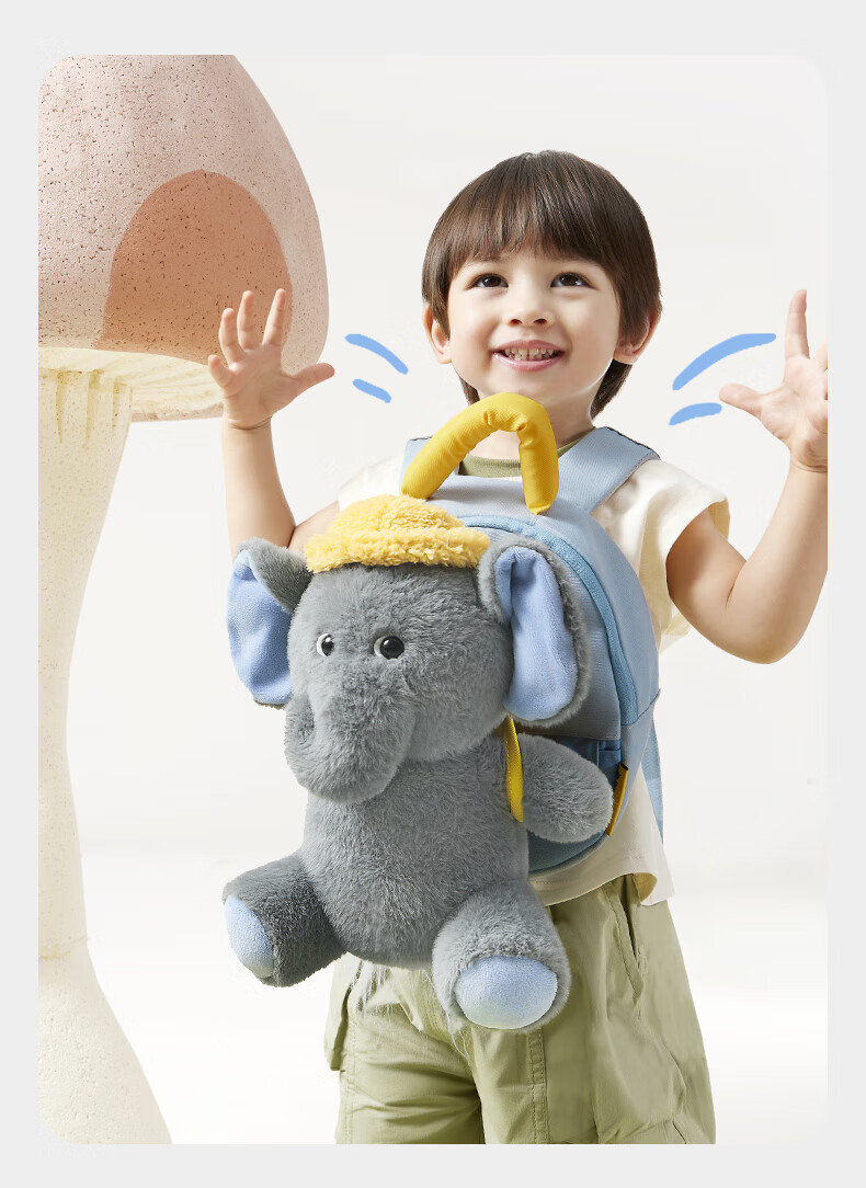 Babycare Fun Play Plush Toy Children's Crossbody Bag with Doll Highland Plush Large Capacity 8