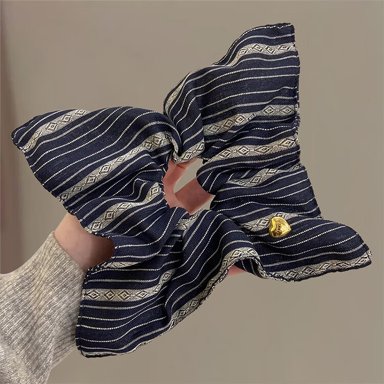 Xiangwan, Floral Butterfly Hair Tie, Vintage Ink Wash Dress Hem Hairband Ponytail Hairband, Hair Accessory, Headpiece, Mid-Autumn Festival Gift 10