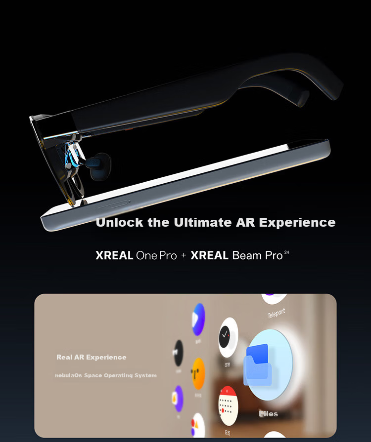 XREAL One Pro Smart AR Glasses with 5.56" Portable Screen, 57° FOV, Self-Developed X1 Chip, Native 3DoF Hovering, Movie-Watching Glasses Not VRAI Translation Glasses, L Size 30