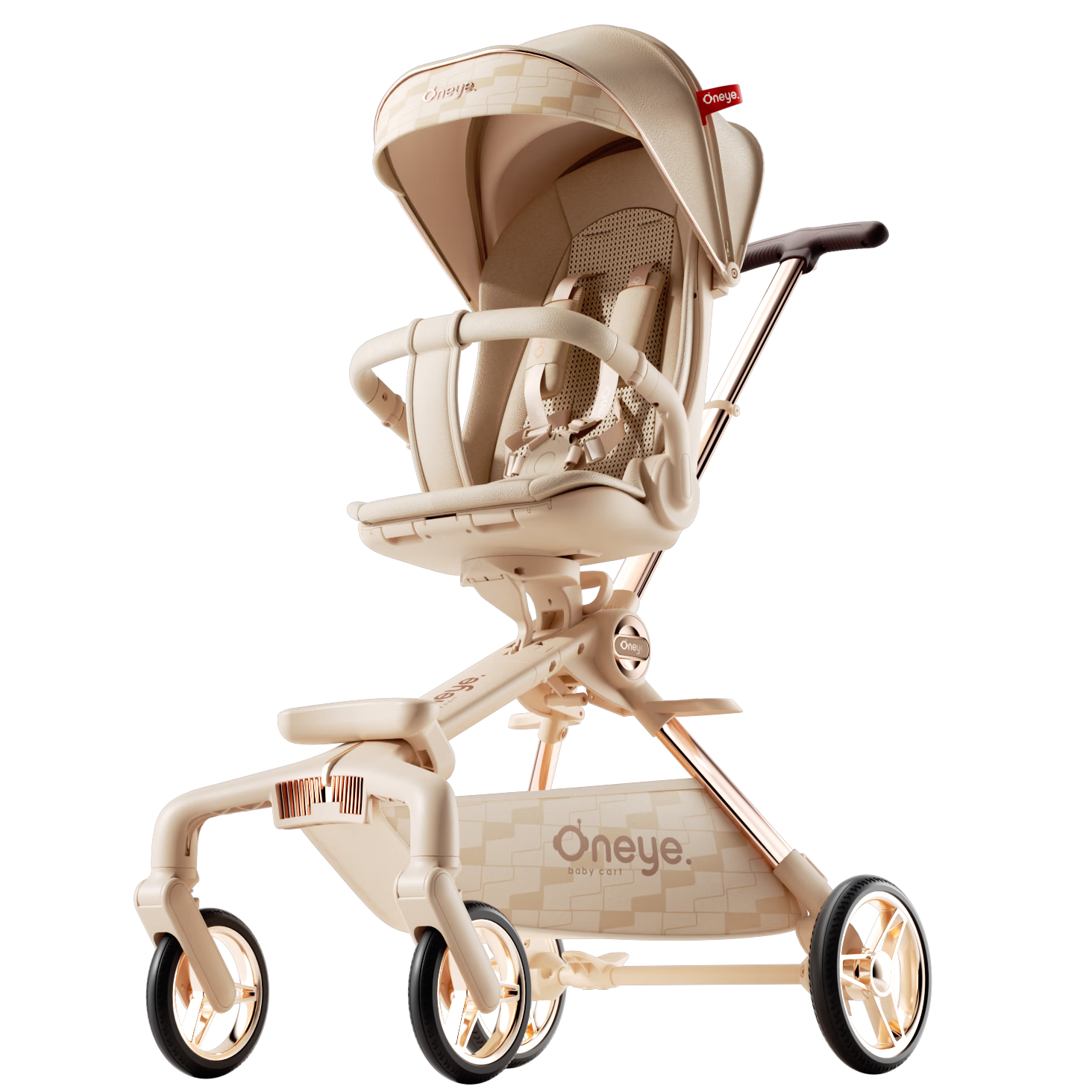 Wanya T6-2 Stroller High Landscape Baby Stroller Convertible Lightweight Foldable Reversible Champagne Gold PRO