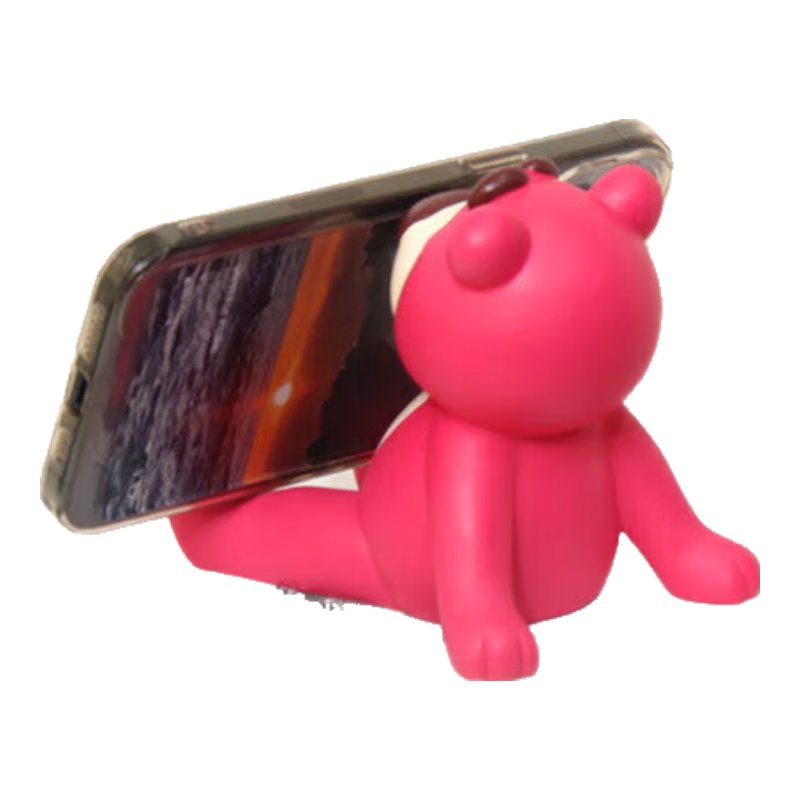 Youjialiangpin Strawberry Bear Phone And Tablet Stand, Office Desk Decoration, Cute Cartoon Style for Instagram