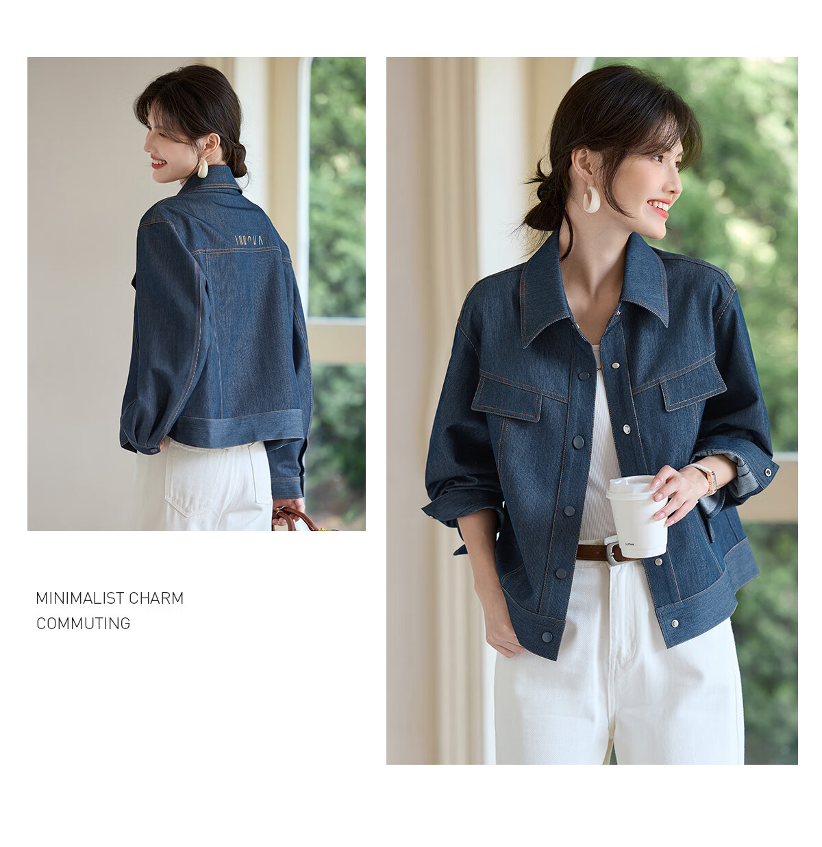 She Enjoy Vintage Denim Jacket Women Commuter Versatile Short Cardigan T53D040 2