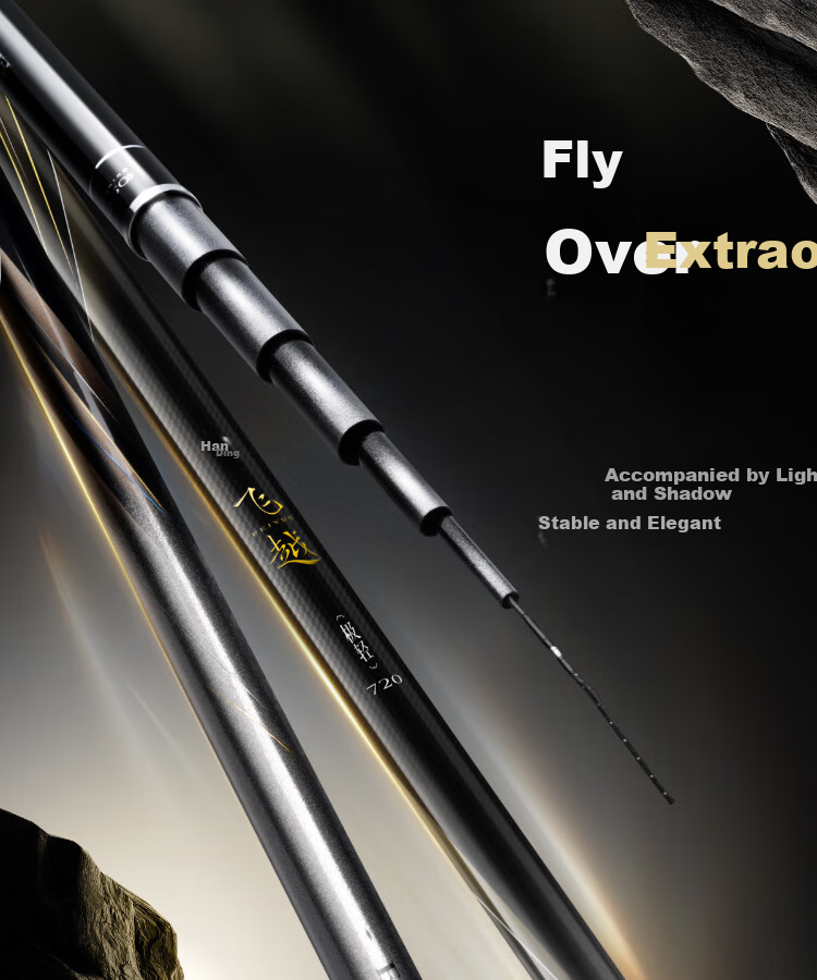 Handing Feiyue Fishing Rod, Handheld Rod, Ultra-Light Composite Rod, Platform Fishing Rod, Ultra-Light Fishing Pole, Handheld Rod, Carbon Fiber Small Composite Fishing Rod, 8.1m 12