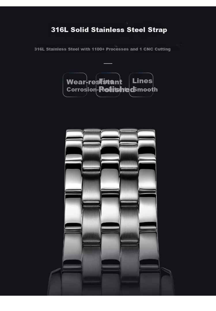EBOHR Men's Watch, Master Series Waterproof Business Mechanical Wristwatch for Men, Birthday And Holiday Gift, 36501418 5