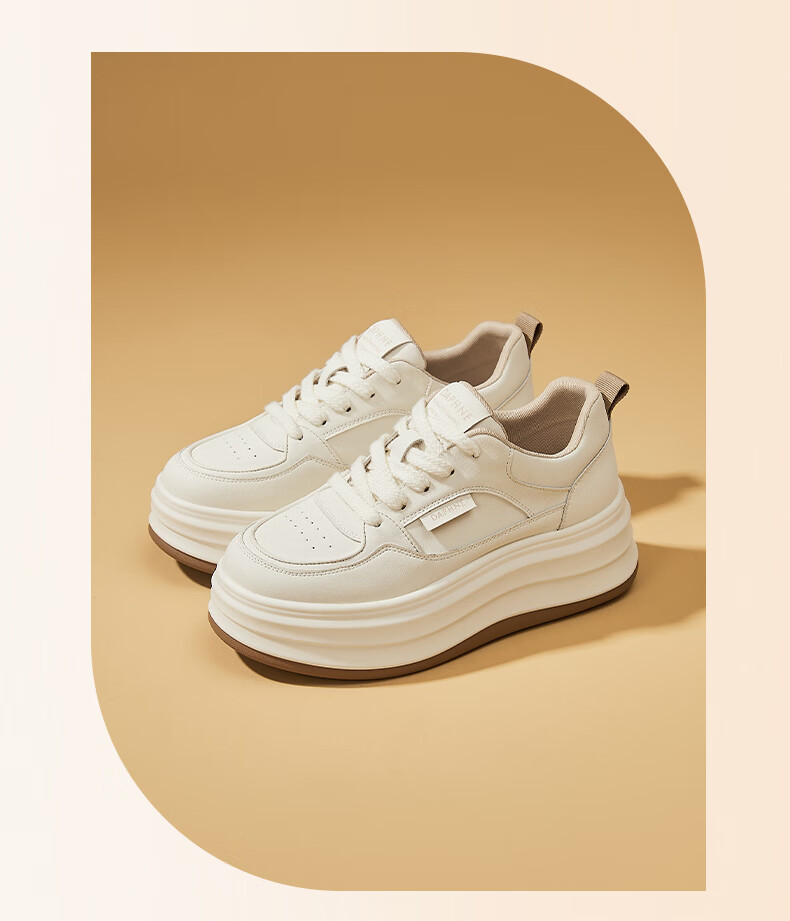 DAPHNE Women's White Sneakers 2026 New Spring Casual Thick-Soled Sports Shoes Women's Skate Shoes 16