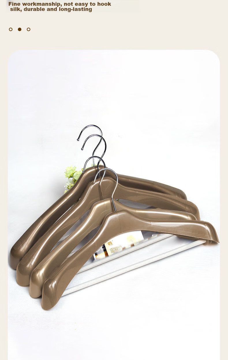 Bingyou Wide-Shoulder Coat Hangers, Set of 6, Non-Slip Grooved, Multi-Purpose Horizontal Rods, Luxury, Clothes Hanger, Garment Support, Drying Rack, Clothing Stand 8