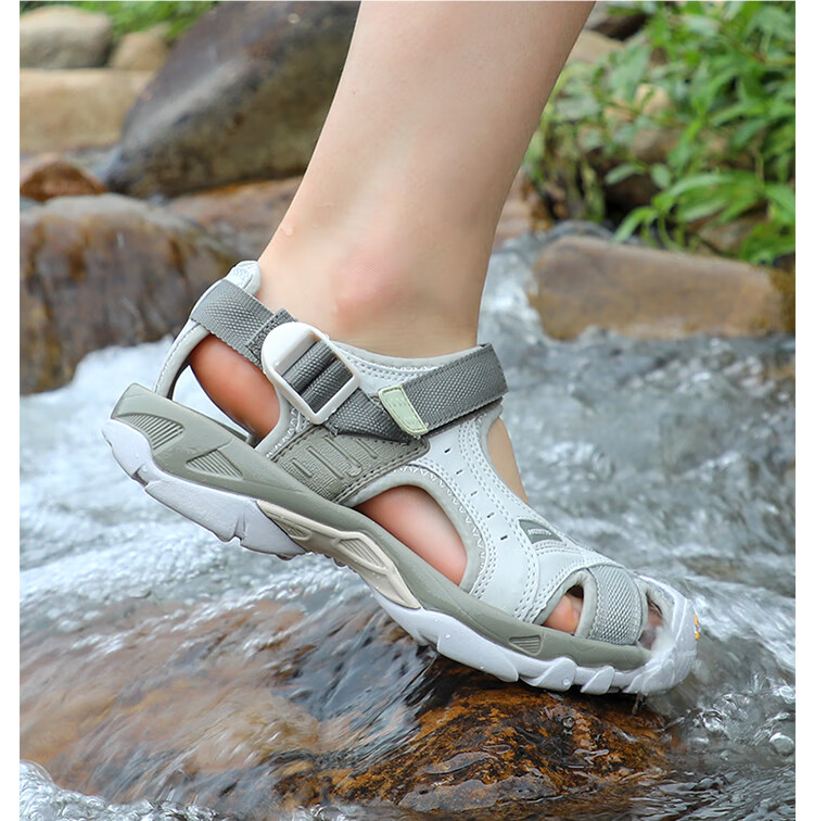 HUMTTO Summer Beach Sandals Outdoor Camping Creek Shoes Men's Lightweight Breathable Closed-Toe Sandals Brown/Black Size 39 16