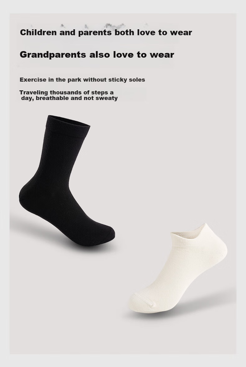 HeyBetter Adult Deodorizing Socks, Mid-Calf Length, Antibacterial, Odor-Resistant, Breathable, 5 Pairs, Milk (White), One Size Fits All (M) 7