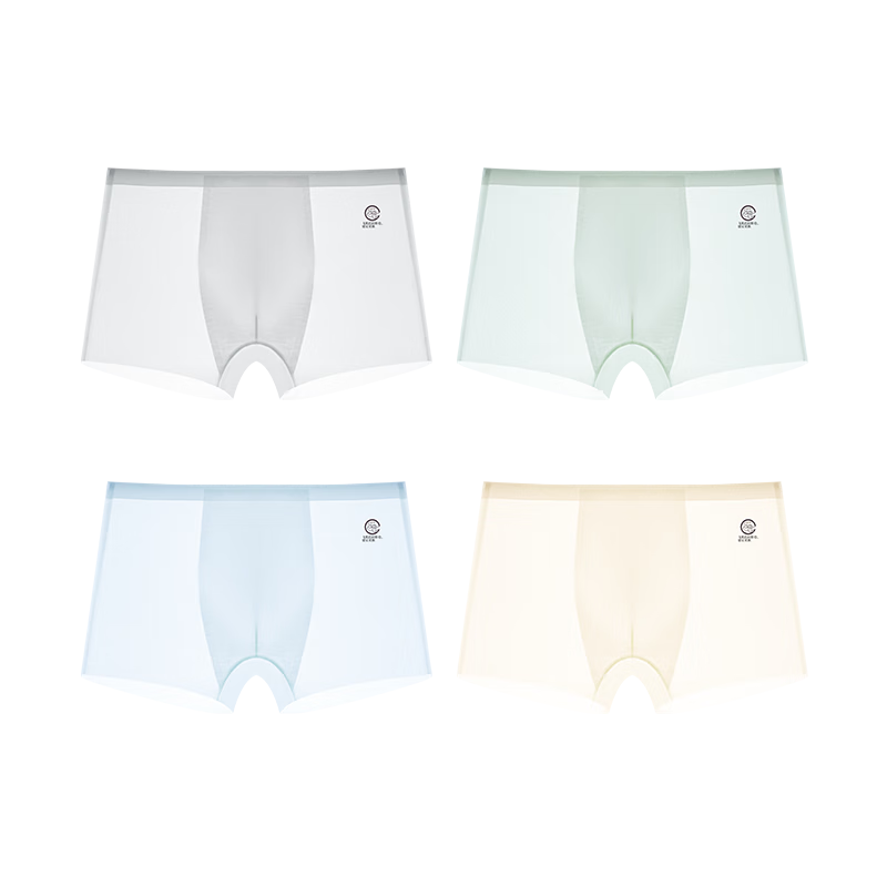 Hodo Boys' Children's Ice Silk 7A Antibacterial Underwear Mid-Large Kids Boxer Shorts Thin Summer 4-Pack with Airplane Logo