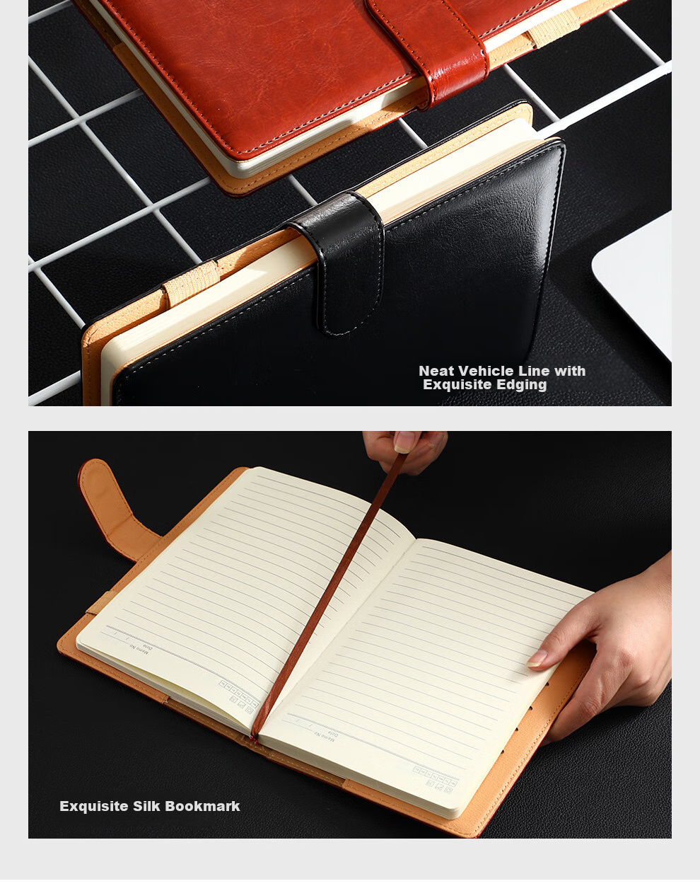 Longe Notebook B5, Business Journal, Thickened Notebook, Leather Diary, Leather Notebook, Office Meeting Record Book, Customizable 9