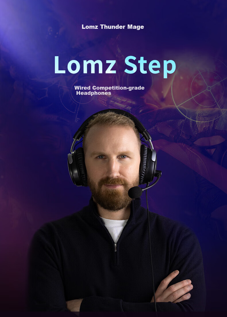Leimoren Lomz Step W Gaming Headset for CSGO, HIFI High-Quality Computer USB Wired Active Noise Cancellation 7.1 Surround Sound Headphones with Microphone for Sound Positioning 1