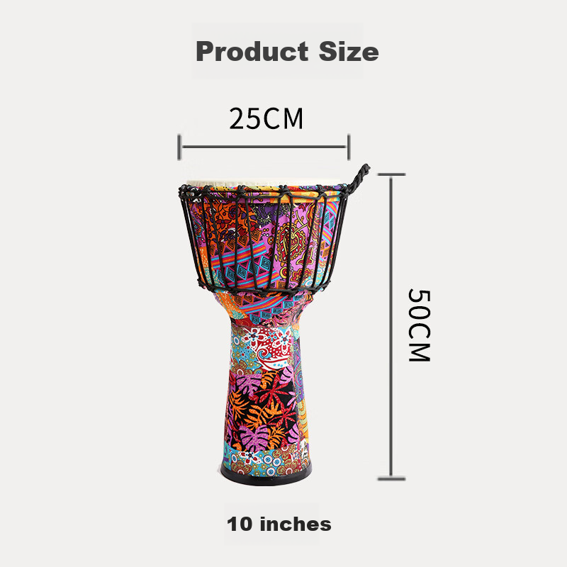 MOSEN 10-Inch Lightweight African Drum, ABS Material Children's Beginner Practice Lijiang Hand Drum, No Tuning Required, Cherry Blossom Pink